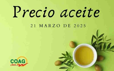 Precio medio del aceite de oliva a 21 de marzo
