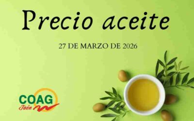 Precio medio del aceite de oliva a 27 de marzo