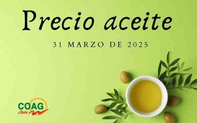Precio medio del aceite de oliva a 31 de marzo