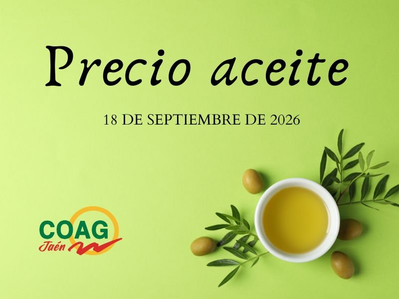 Precio medio del aceite de oliva a 18 de septiembre