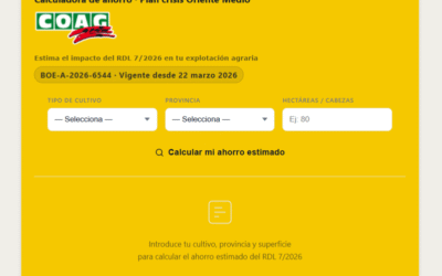COAG exige al Gobierno incluir una ayuda directa al gasóleo para apicultores y una línea específica de compensación por el encarecimiento de los plásticos agrícolas